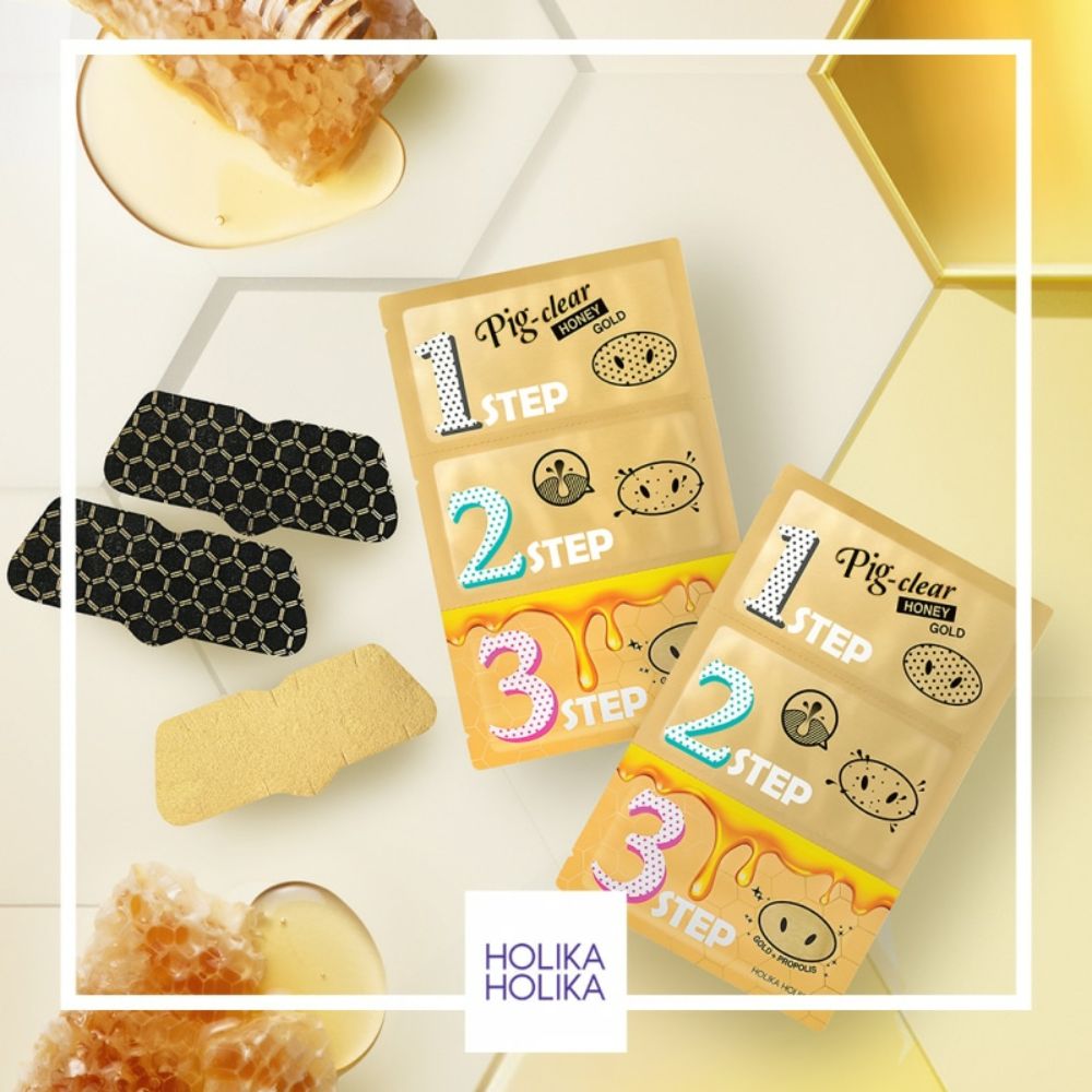 Holika Holika Pig-Clear Black Head 3-Step Kit honey gold
