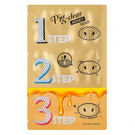 Holika Holika Pig-Clear Black Head 3-Step Kit honey gold