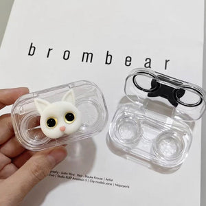 white cat travel lens case