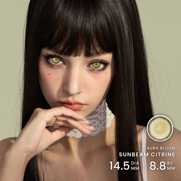 Princess Pinky Aura Bloom 14.5 mm Sunbeam Citrine circle lenses 