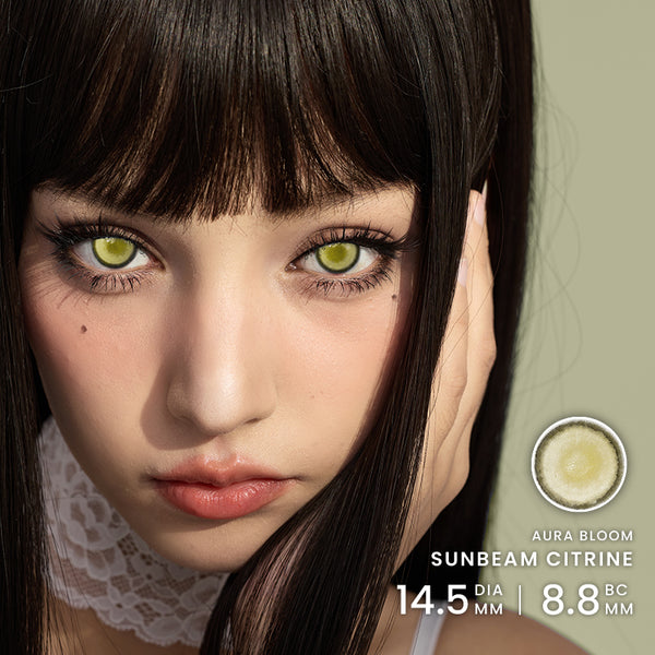 Princess Pinky Aura Bloom 14.5 mm Sunbeam Citrine circle lenses 