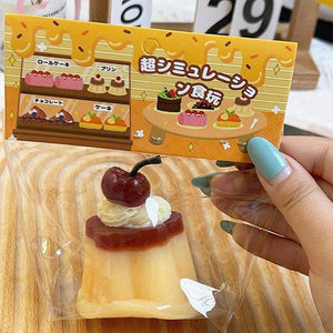 Kawaii cherry pudding Designed Squishy Stress Relieving Toy