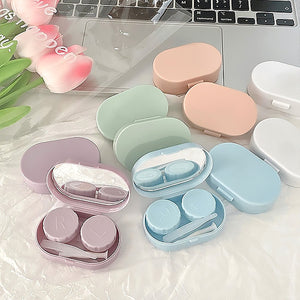 portable candy shade contact lens case with tweezer and inserter