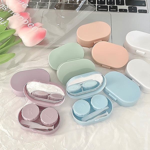 portable candy shade contact lens case with tweezer and inserter