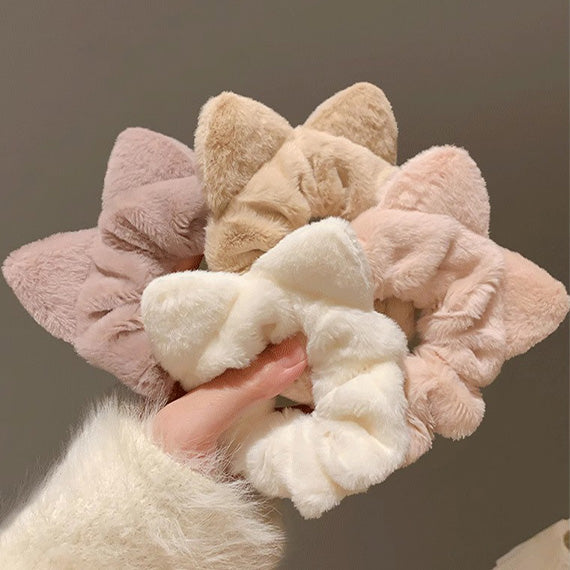 Korean Faux Fur Hair band Rubber Elastic Ring