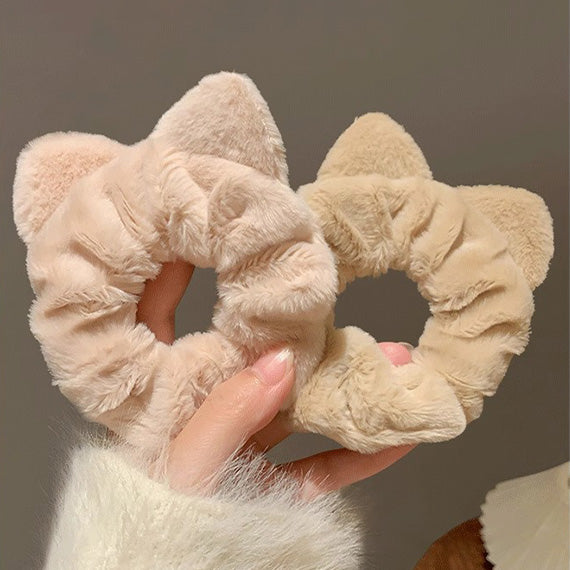Soft and stretchy Fluffy Cat Scrunchie