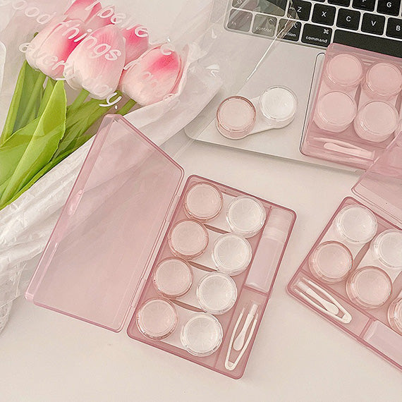Pink Portable Contact Lenses Storage Case  