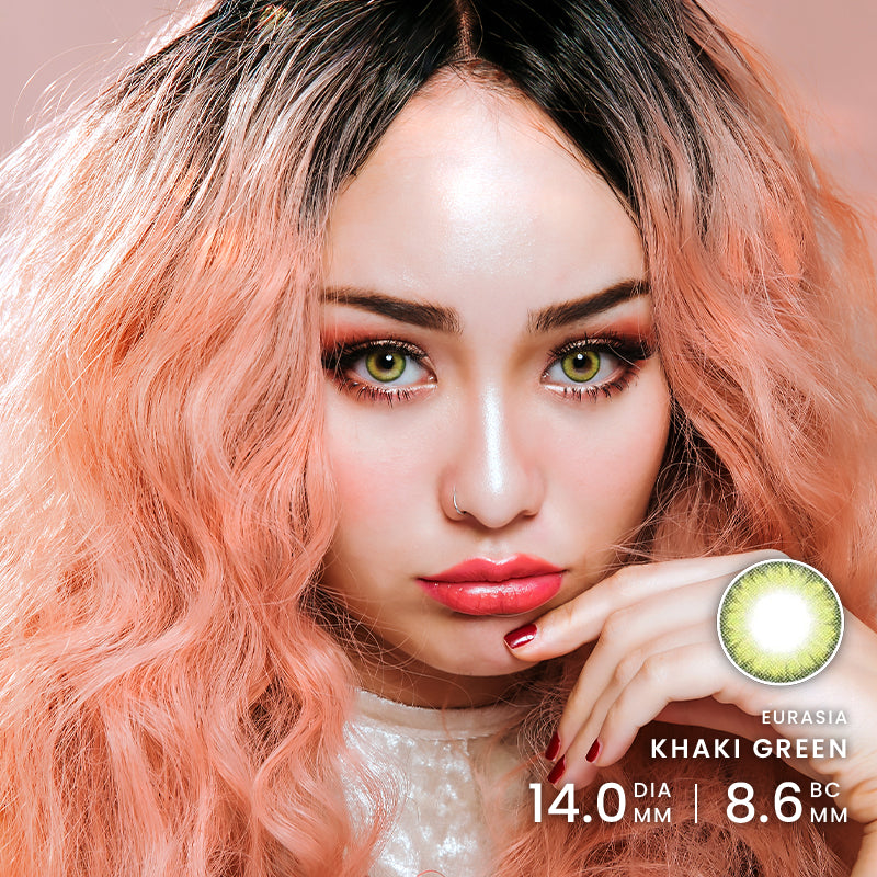 Princess Pinky Eurasia Khaki Green Contact Lenses