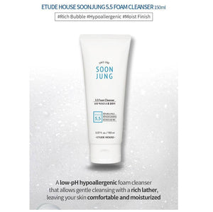 Benefits of Etude House Soon Jung pH 5.5 Foam Cleanser