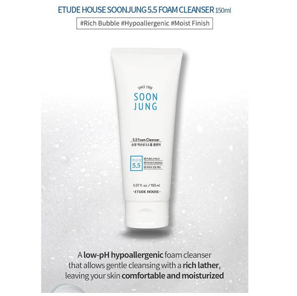 Benefits of Etude House Soon Jung pH 5.5 Foam Cleanser