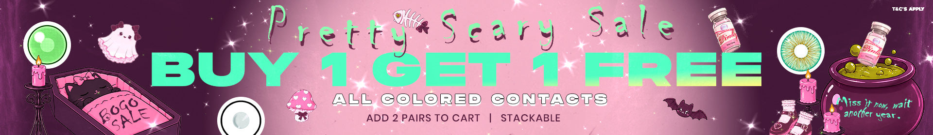 Buy 1 Get 1 FREE on All Colored Contacts