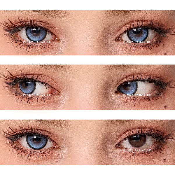 Horizon Blue Contact Lenses close-up in dark navy blue with highlights