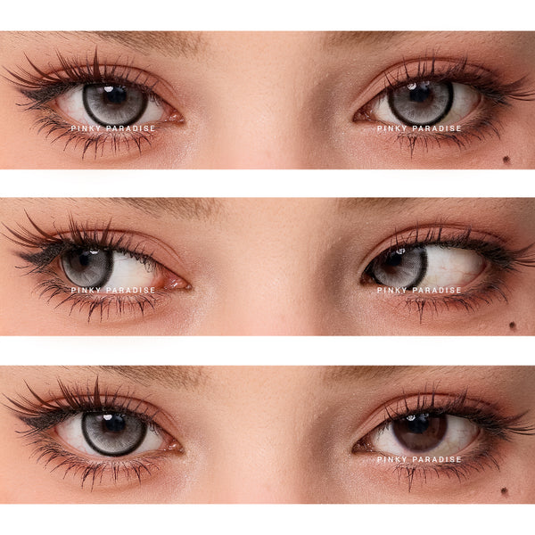 Horizon Grey Colored Contact Lenses close-up in dark misty grey with highlights