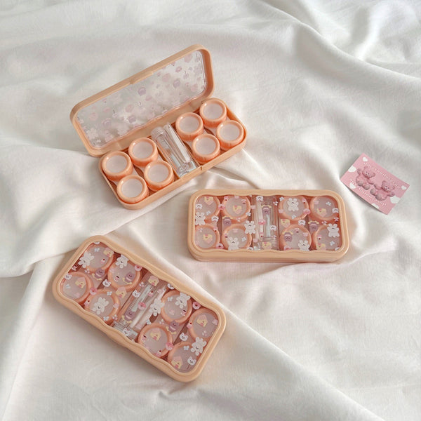 peachy orange aesthetic contact lens organizer for daily and cosplay wear