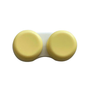 pastel yellow contact lens case for storing contacts