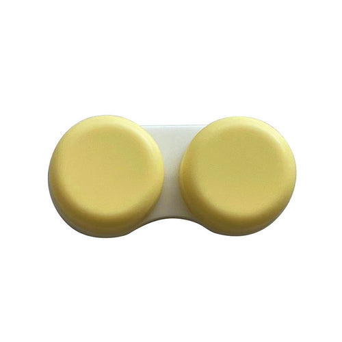 pastel yellow contact lens case for storing contacts