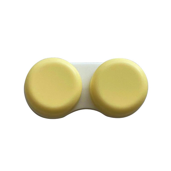 pastel yellow contact lens case for storing contacts