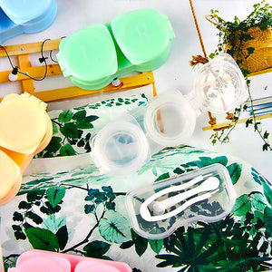 Pastel Macaron contact lens case with tweezer and inserter