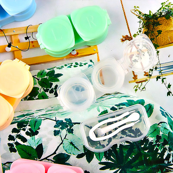 Pastel Macaron contact lens case with tweezer and inserter
