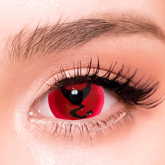 Princess Pinky Red Devil Mini Sclera Contact Lenses for Cosplay, Halloween & Costume
