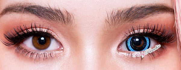 Princess Pinky Supernova Mini Sclera before and after 