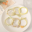 soft fabric and yellow floral design hair tie set for hair women