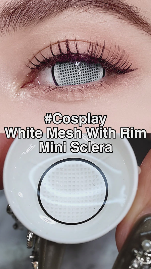 Shop Now White Mesh with Rim Mini Sclera Colored Contact Lenses in www.pinkyparadise.com