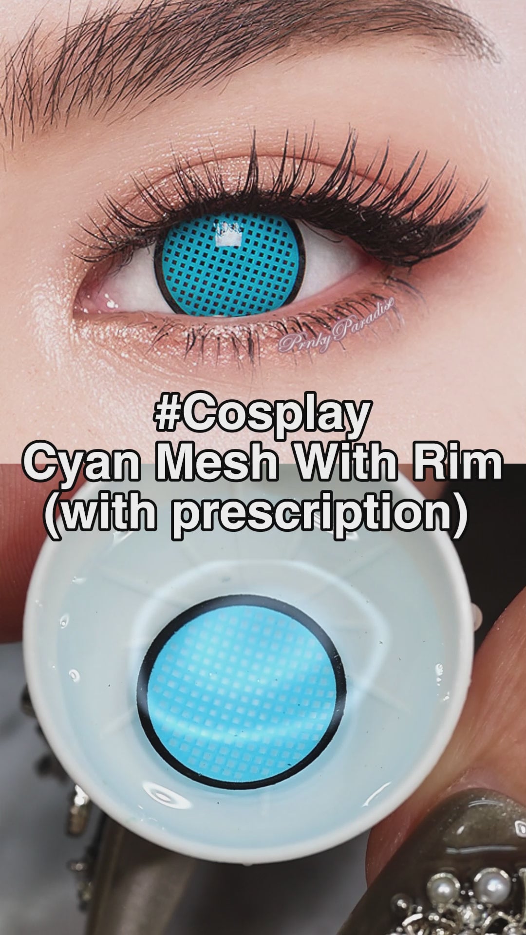 Princess Pinky Cosplay Cyan Mesh With Rim (With Prescription