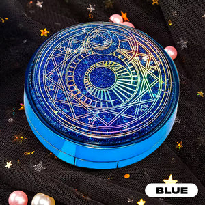 Quicksand glitter travel lens case in blue