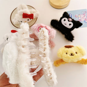 Sanrio Fluffy Hair Claw in white