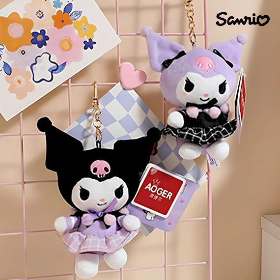 Official Kuromi Merchandise plush charm in uniform outfit