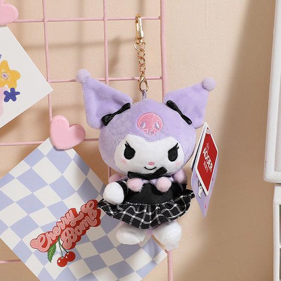 Official Kuromi Merchandise plush charm in uniform outfit