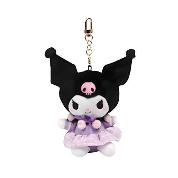 Black Kuromi Costume Series Plush chain Pendant in cute Uniform