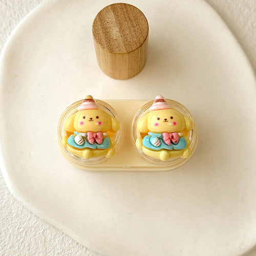 sanrio yellow pompompurin contact lens case
