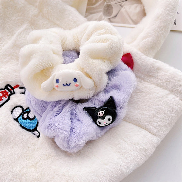 Sanrio Plush Scrunchie - Cinnamoroll and Kuromi