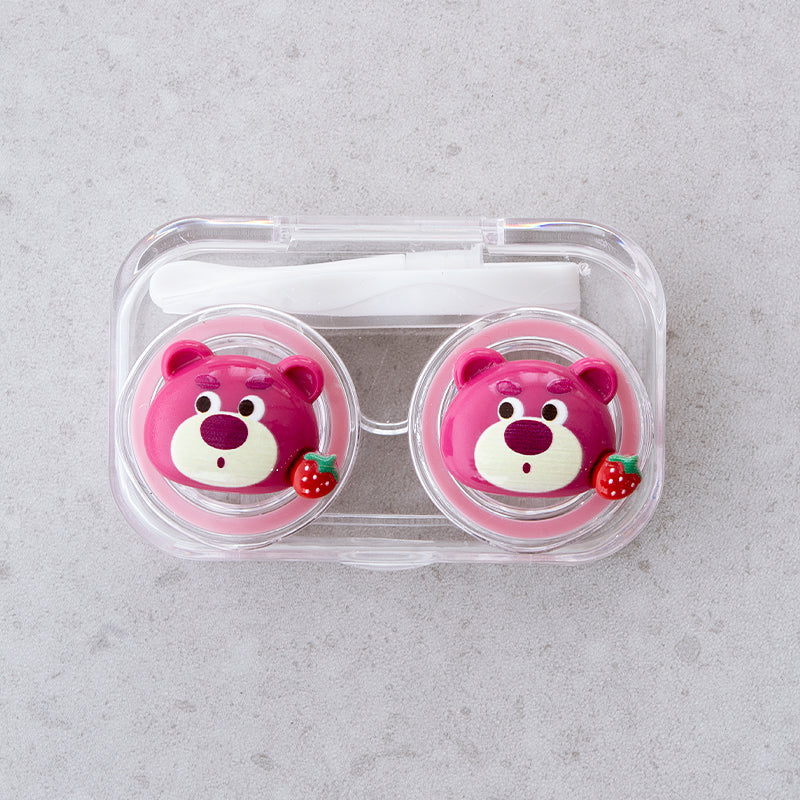 Strawberry Bear Travel Lens Case in strawberry design