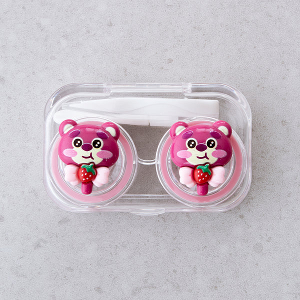 Strawberry Bear Travel Lens Case in lollipop bear design