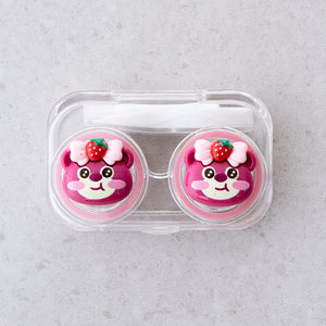 Strawberry Bear Travel Lens Case in puppy eyes bear design