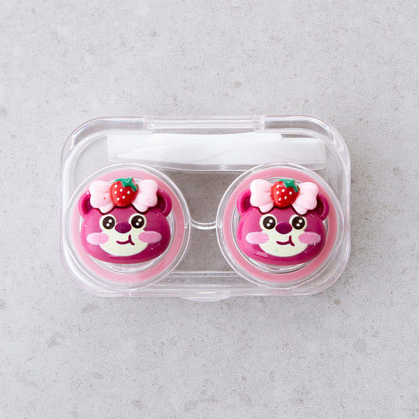 Strawberry Bear Travel Lens Case in puppy eyes bear design