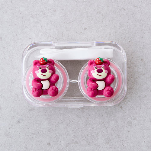 Strawberry Bear Travel Lens Case in wink bear design