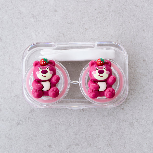 Strawberry Bear Travel Lens Case in wink bear design