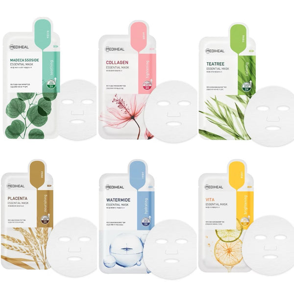 MEDIHEAL Essential Face Sheet Mask in 6 different benefits