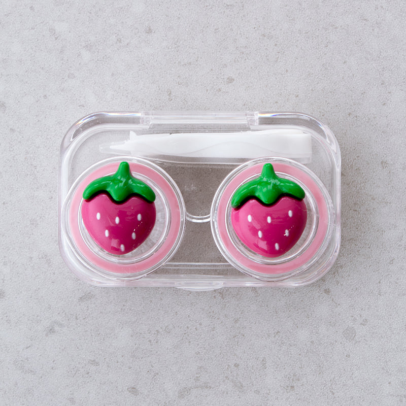 Strawberry Bear Travel Lens Case in strawberry design