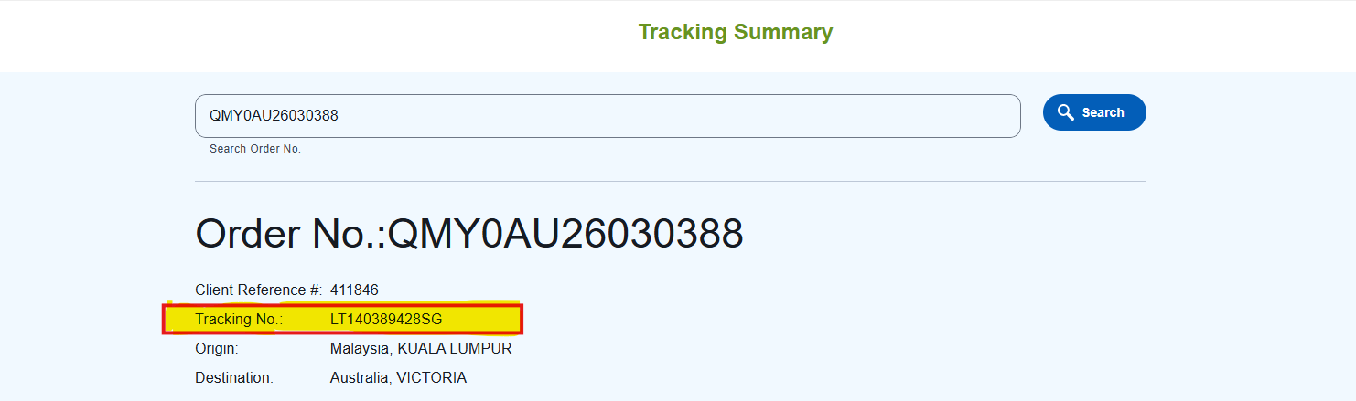 tracking summary
