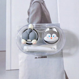 grey husky travel lens case