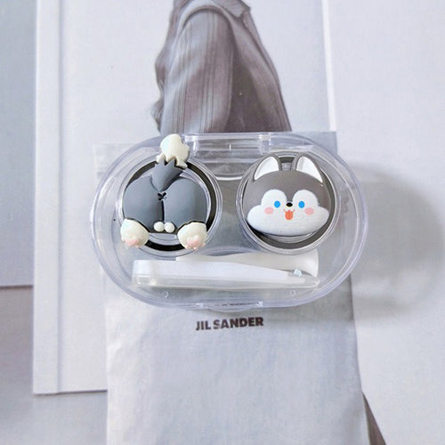 grey husky travel lens case