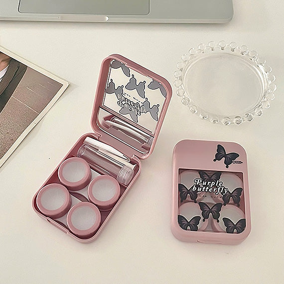 Y2K Black Butterfly Contacts Lens Storage case 