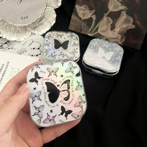 metallic y2k travel contact lens case
