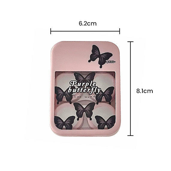 Y2K Black Butterfly Contacts Lens Storage case measurement. 