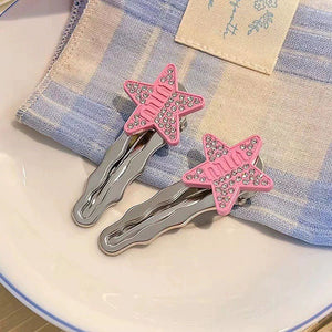 pink star hair clip